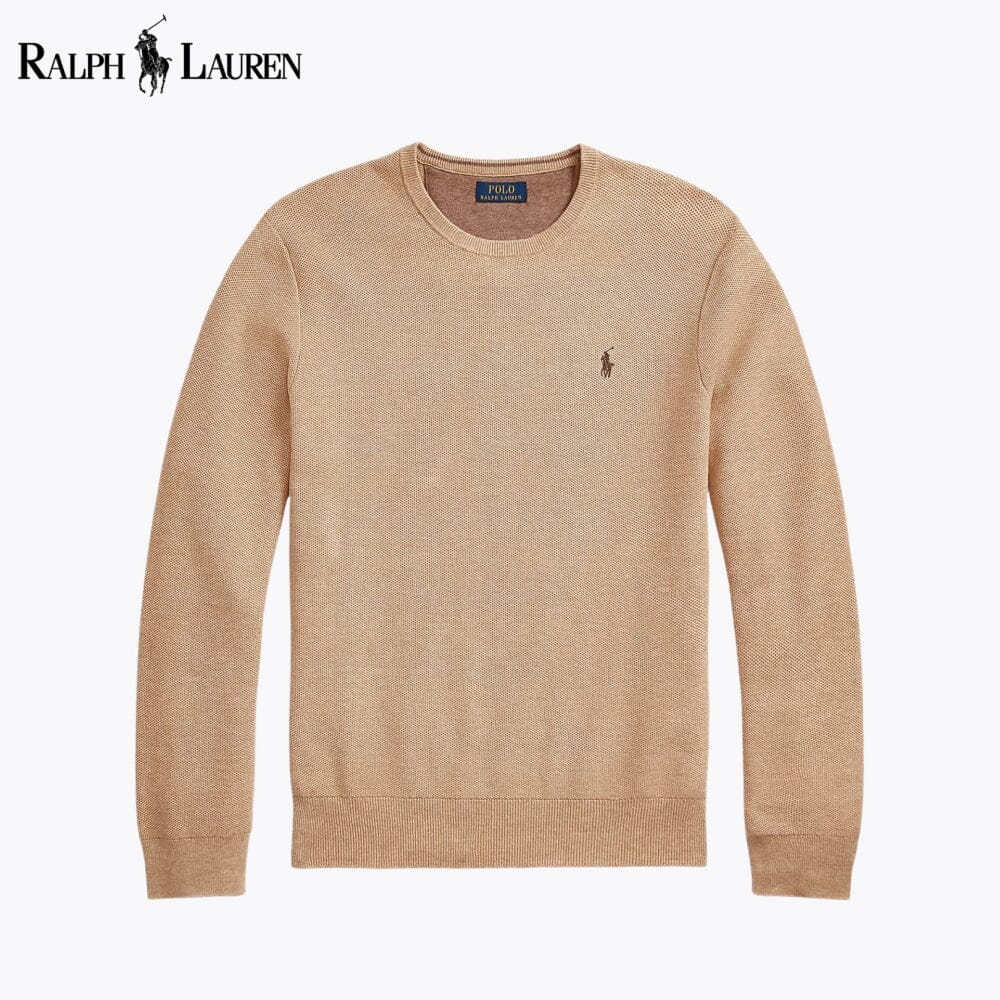 RL Mesh-Knit Cotton Crewneck Sweater