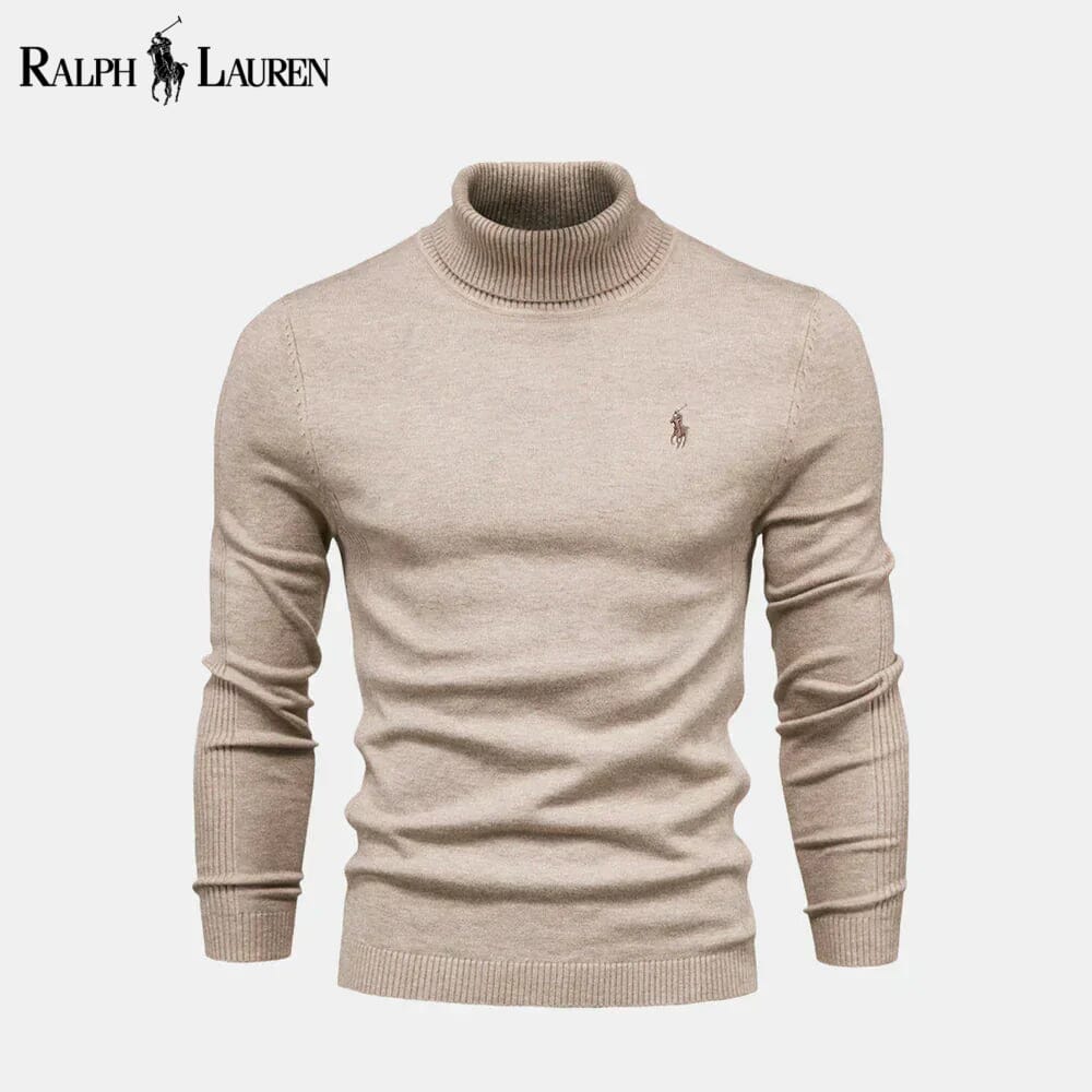 RL Turtleneck Cable-Knit Wool Knit Sweater